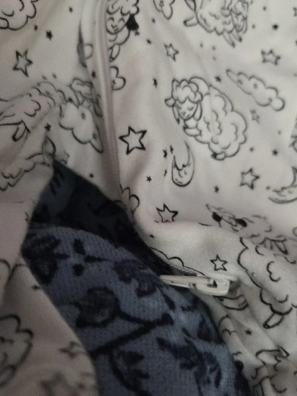 wonder nation White Footed One-Piece with Black Sleepy Sheep Print Newborn NWOT
